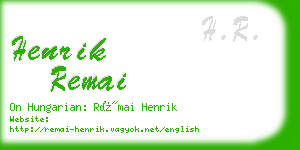 henrik remai business card